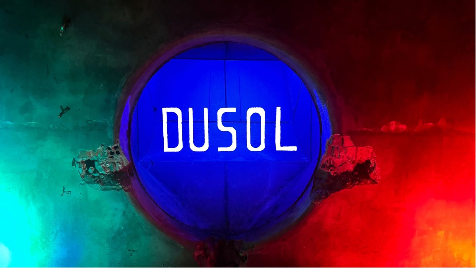 The DUSOL neon dome inside the factory